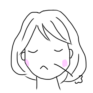 保存食選びで失敗したらどうしようと悩み、不安げな表情でため息をつく女性のリアルな気持ちが表れている。